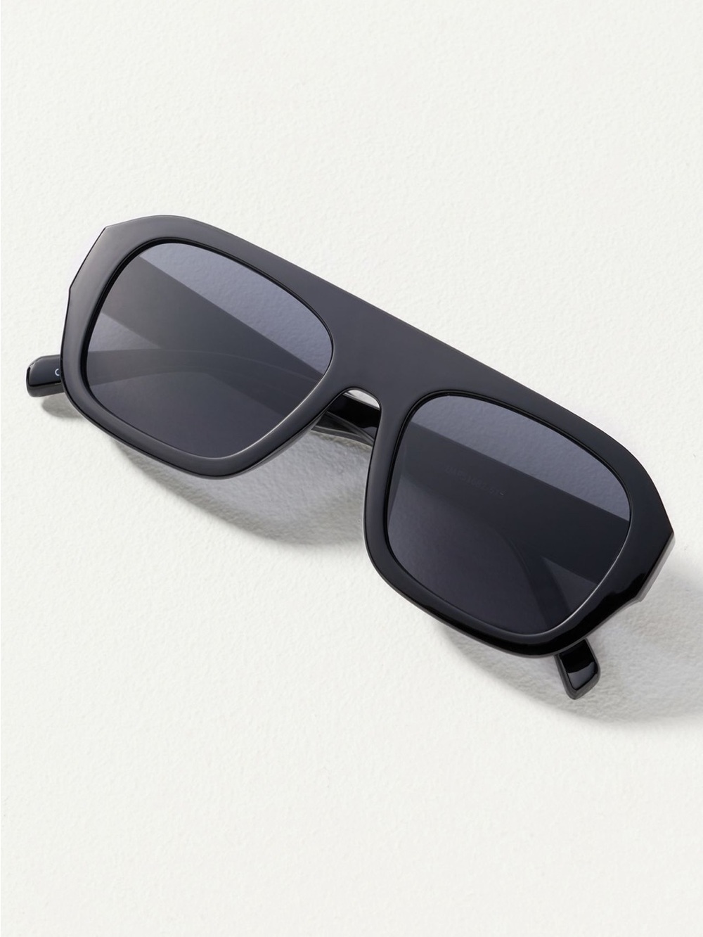 Anthropologie Eyeking Classic Flat Top Aviator Sunglasses Mini New Black NWT